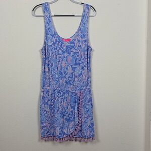 Lilly Pulitzer Jarret Romper L Blue Marine Print